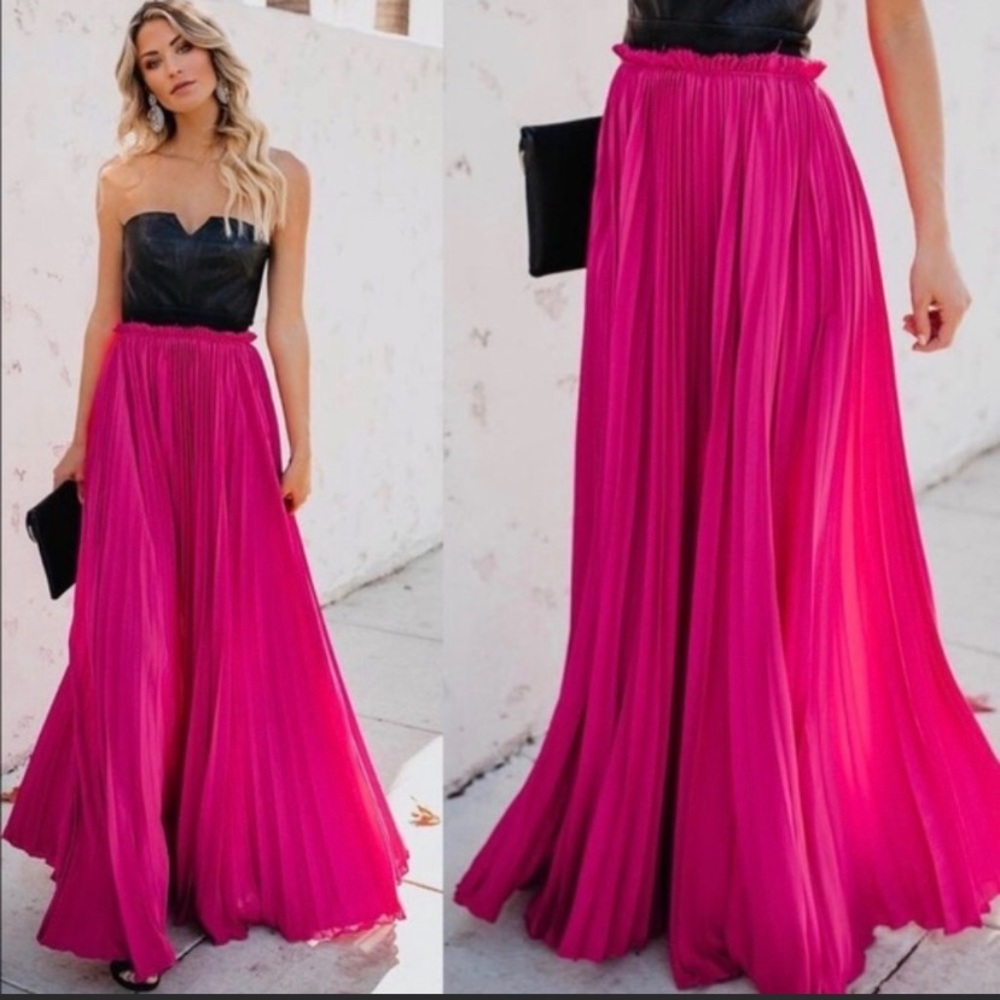 Vici Strapless Black and Pink Dress